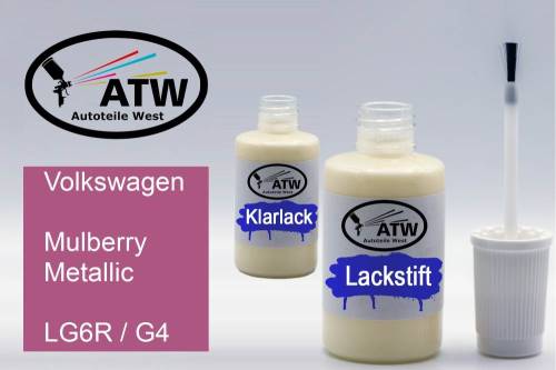 Volkswagen, Mulberry Metallic, LG6R / G4: 20ml Lackstift + 20ml Klarlack - Set, von ATW Autoteile West.